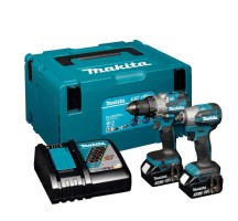 Makita DLX2579TJ 18v Combi Drill & Impact Driver Twin Pack with 2 x 5.0Ah Batteries & Charger